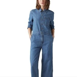 Levi's Blue Denim Overalls Classic Style Standar Fit Size XS